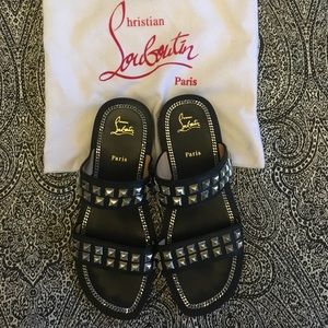 Louboutin Cadena Beach Slide Sandal Sz 8 Womans